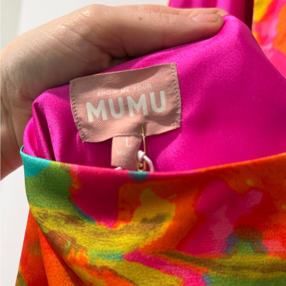 Show Me Your Mumu Jasmine Tie Mini Dress in Miss Malibu size Large - Picture 8 of 8